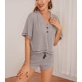 thumbnail image 5 of Richie House Pajama Short Sleeve Women's Crop Knitted Sleep Pj Set Top/Shorts RHW2925-H-L, 5 of 7
