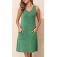 thumbnail image 2 of PPYOUNG Women's Sleeveless Striped Summer Dress with Pockets V-Neck Casual Tunic Sundress, 2 of 5