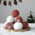 thumbnail image 5 of Red and White Foam Christmas Ball Ornaments, Hanging Tree Decorations, Holiday Christmas Home Decor, for Christmas Tree, Party, and Festive Celebration, 5 of 6