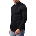 thumbnail image 2 of Maqroz Mens Dress Shirts Extended Sleeve Spread Neckline Pleated Front Tuxedo Style Prom Wedding Party Dinner Dance Formal Wear, 2 of 9