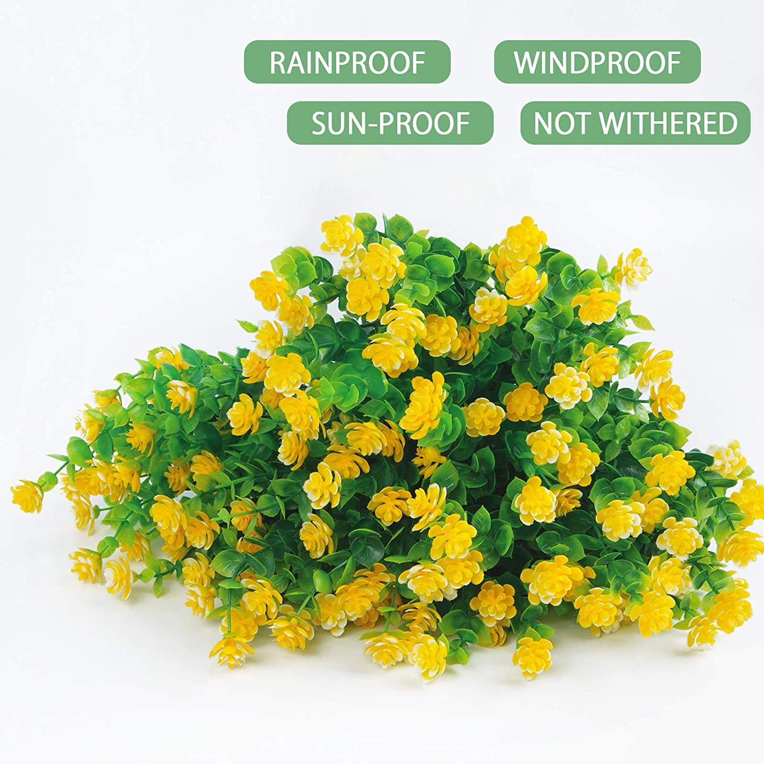 MAMOWEAR Artificial Flowers for Outdoor, 12PCS UV Resistant Fake Flowers for Decoration Indoor, No Fade Faux Plastic Hanging Plants Wedding Farmhouse Garden Porch Window Décor