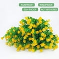 thumbnail image 5 of Morttic 6 Bundles Outdoor Artificial Flowers UV Resistant Fake Boxwood Greenery Shrubs Faux Plastic Plants Decor for Indoor Outside Hanging Planter Yard Farmhouse Home Garden Wedding (Yellow), 5 of 10