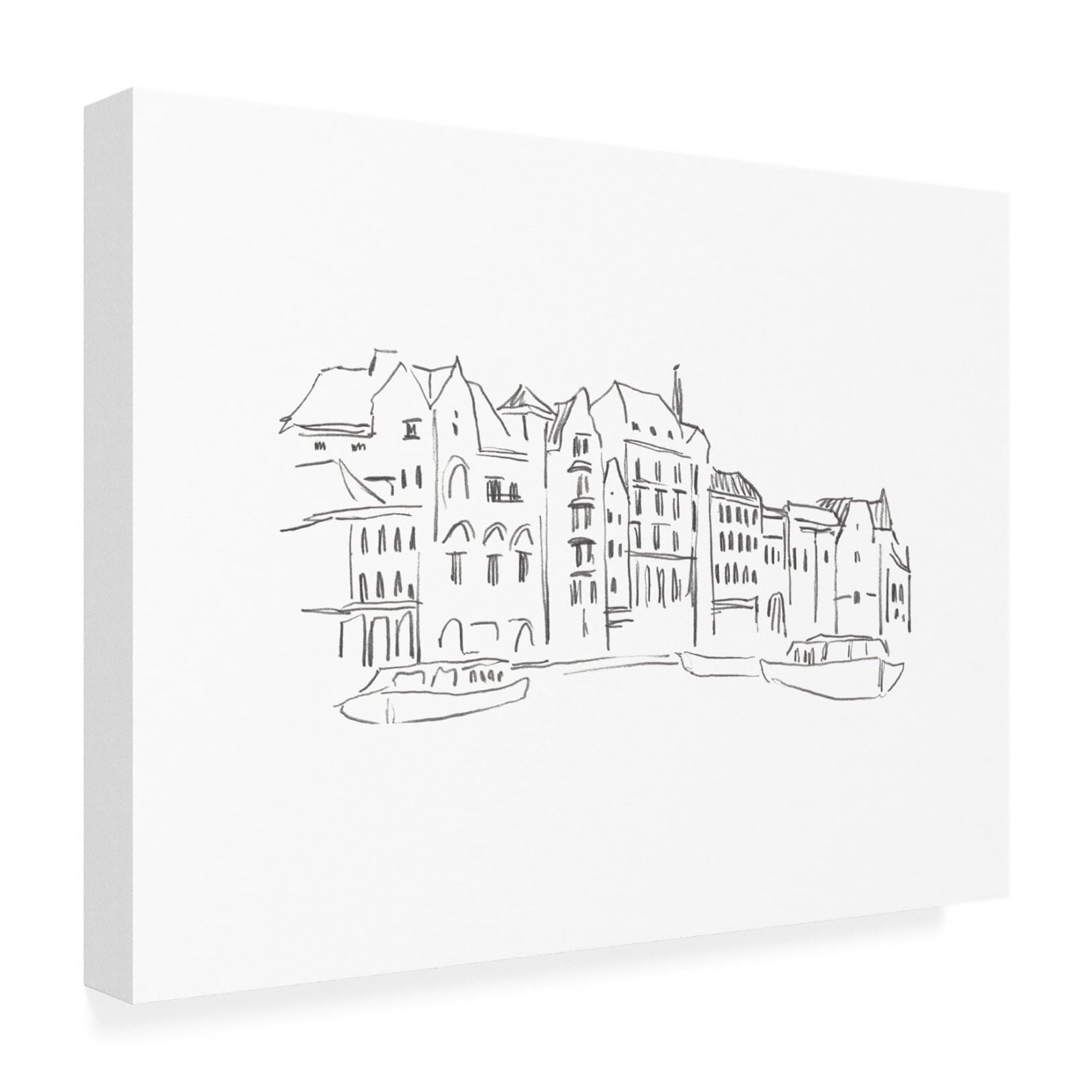 Canvas Wall Art - Annie Warren 'Travel Sketch I' Wall Art for Living Room, Bedroom, or Office Décor by Trademark Fine Art - 24 x 18 Inches