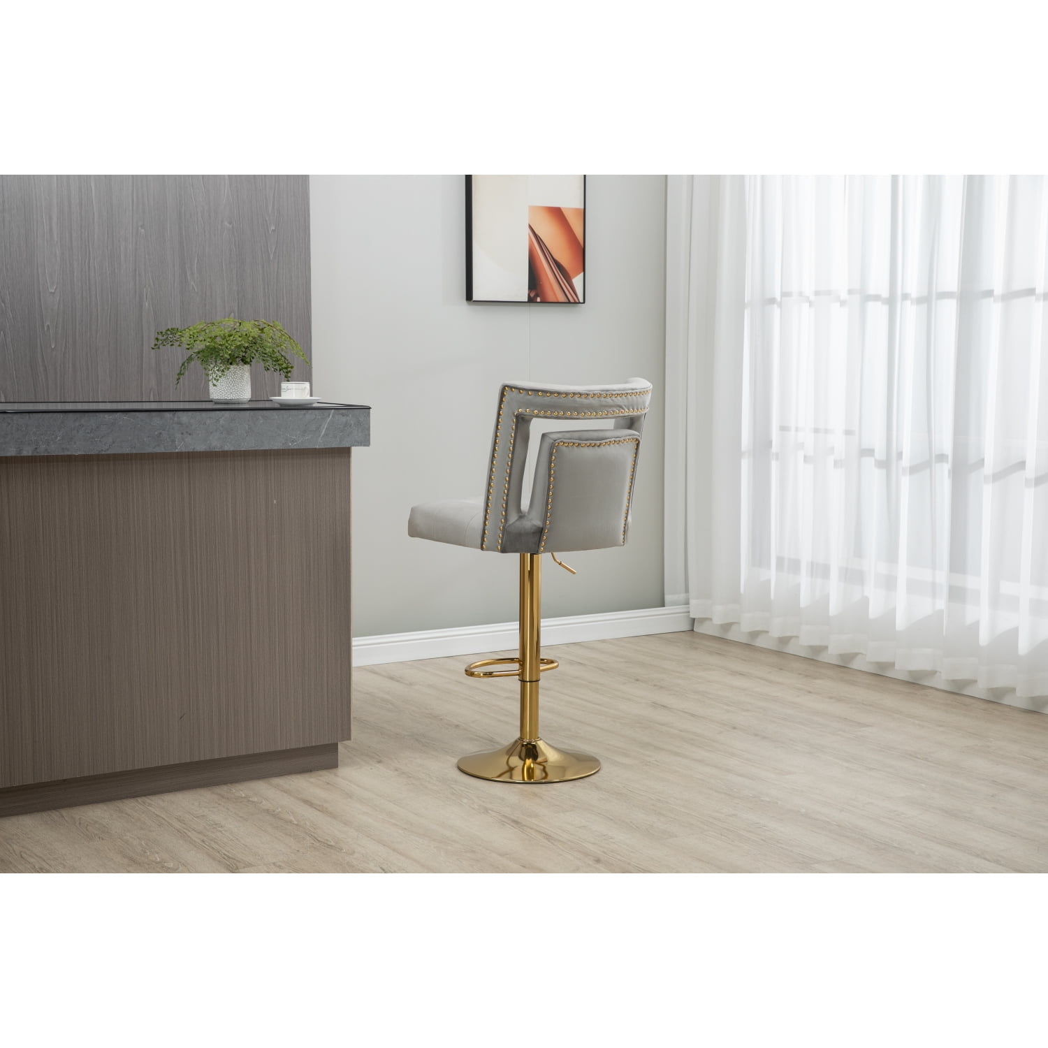 Zouron Swivel Bar Stools Set Of For Kitchen, 29" Counter Height Bar