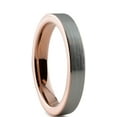thumbnail image 2 of Charming Jewelers Tungsten Wedding Band Ring 4mm for Men Women Comfort Fit 18K Rose Gold Plated Plated Pipe Cut Flat Brushed Polished Lifetime Guarantee Size 4.5, 2 of 5