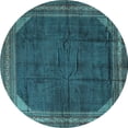 thumbnail image 1 of Ahgly Company Indoor Round Persian Light Blue Traditional Area Rugs, 5' Round, 1 of 4