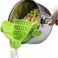 thumbnail image 1 of Colador de silicona con clip for ollas, sartenes y tazones: utensilios de cocina resistentes al calor, escurridor de colador esencial for verduras y pasta, 1 of 6