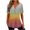 Multi 02, variant on Fesfesfes Women Plus Size Activewear for Women's Print Button Short Sleeved Round Neck T-shirt Top Womens Shirts XL(US:10)