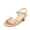 CHAMPAGNE-SATIN, variant on Girls’ Low Heel Dress Sandals Open Toe Flower Shoes for Wedding, Party, Little Kid/Big Kid