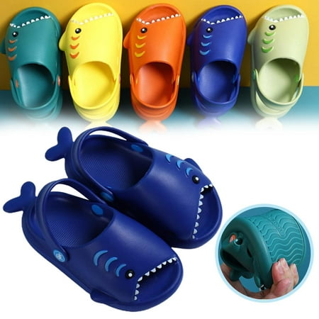 

Cartoon Shark Waterproof Slippers for Kids Non-Slip Sandals Summer Beach Home Slippers for Garden Bathroom Walk