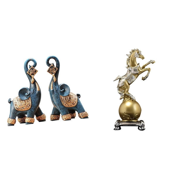Figura de elefante,Figuras de elefantes,estatuas,adornos de animales,Figura de escritorio,Estante con estatua de caballo para escritorio,oficina y decoración del hogar,Figura decorativa de