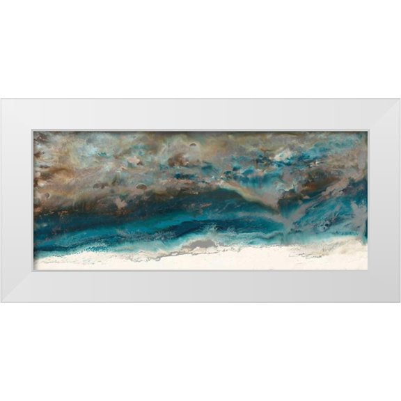 Bering, Blakely 24x12 White Modern Wood Framed Museum Art Print Titled - Mystic Surface