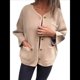 thumbnail image 1 of Abrigo de Lana con Botones, Larga, Cuello Redondo y Bolsillos para Mujer, Informal, de Otoño e Invierno. Caqui XL, 1 of 7