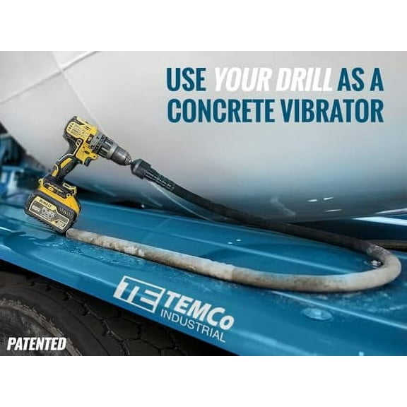 TEMCo Cordless Concrete Vibrating Tool, Drill-powered Concrete Vibrator
