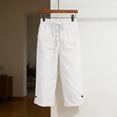 thumbnail image 5 of Womens Bermuda Shorts Loose Fit Straight Leg Cropped Pant Elastic Waist Beach Vacation Casual Summer Shorts, 5 of 5