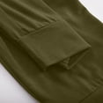 thumbnail image 4 of IROINNID Women's Pants Skinny Solid Color Autumn Workout Out Stretch Waist Button Pocket Yoga Gym Cropped Trousers Capri, 4 of 8