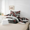 thumbnail image 5 of Manfei Vintage Geometric Stripe 7-Piece Twin Bedding Sets,Modern Abstract Art Bedding Comforter Set,Red Gray White Sheet Sets For Men Women,Super Cozy Room Decor Reversible, 5 of 7