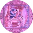 thumbnail image 1 of Ahgly Company Indoor Round Persian Purple Traditional Area Rugs, 6' Round, 1 of 4