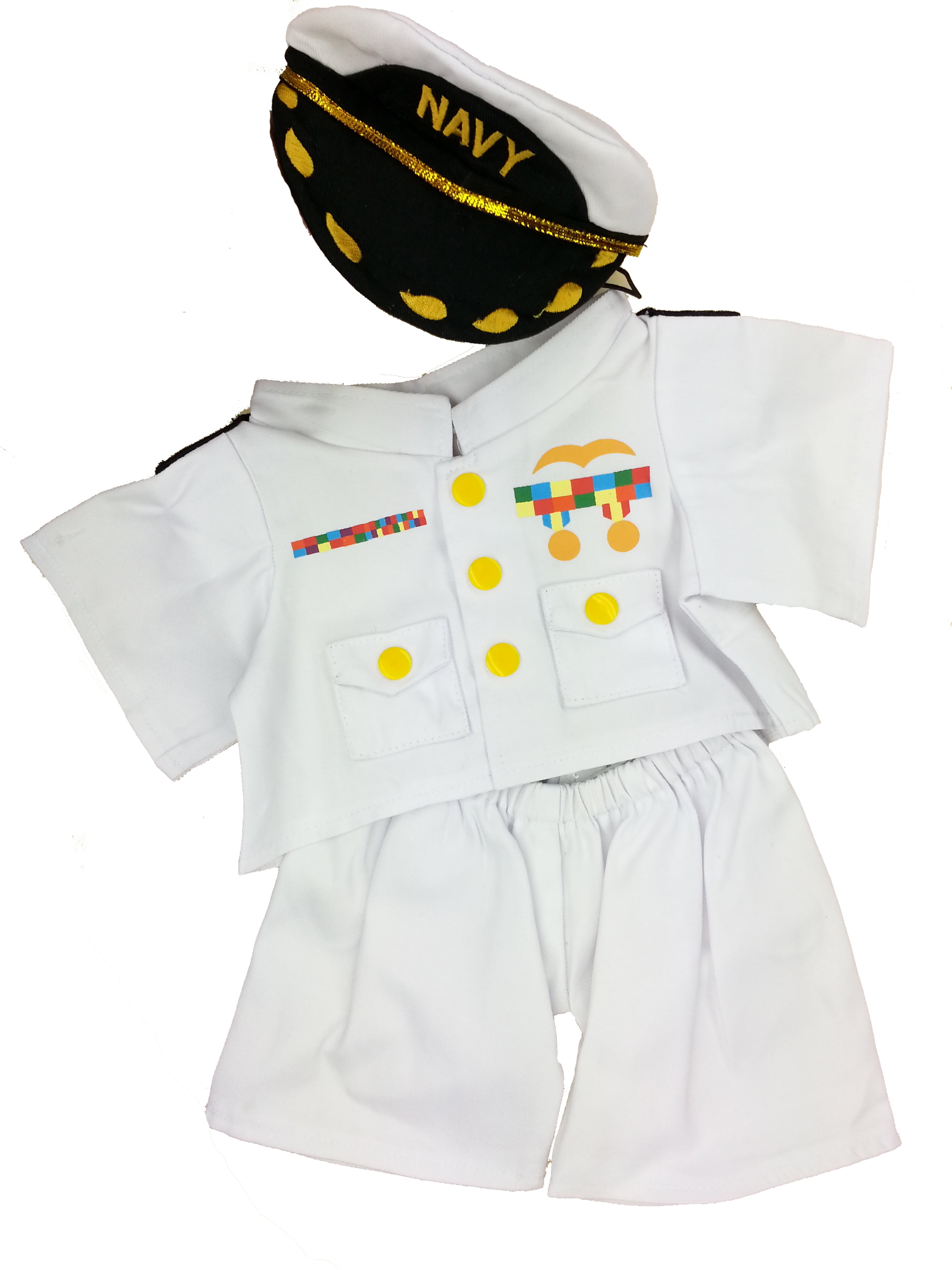 Details about   Build-A-Bear Workshop Naval Officer Uniform Teddy Bear Accessories 022616 