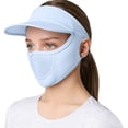 thumbnail image 2 of Helii Women's UPF 50+ Open Top Full Face Sun Mask – Breathable Mesh Cooling Face Shield for Hiking Running, Ponytail Friendly Wrap Around UV Protection Cover for Women Men Sky Blue,One Size, 2 of 4