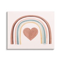 Stupell Earth Toned Rainbow Arch Heart Landscape Painting Gallery Wrapped Canvas Print Wall Art