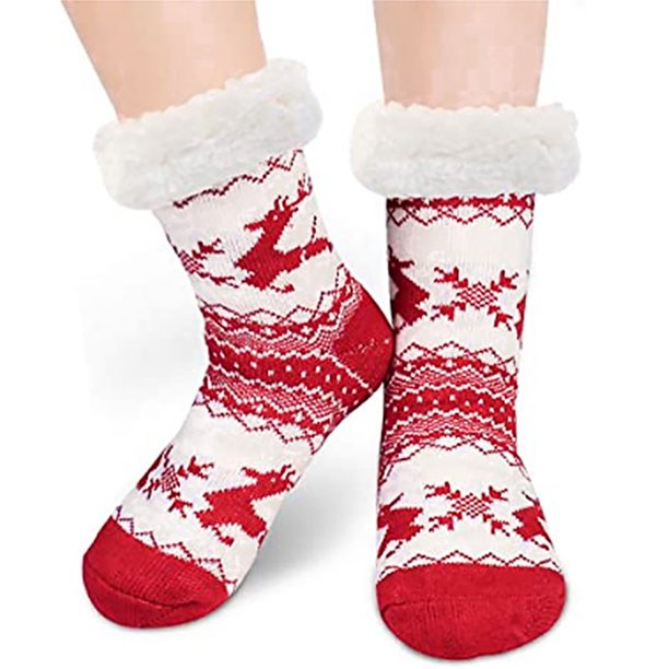 Christmas Slipper Socks Fluffy Warm Sleeping Socks Holiday Socks for