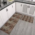 thumbnail image 2 of Brown and Black Leopard Print Kitchen Rugs Sets Of 2,Anti Fatigue Kitchen Mat Rugs Non Slip Washable,Decorative Kitchen Floor Mats for Kitchen,Sink,Laundry,17"x30"+17"x47", 2 of 7