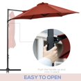 thumbnail image 3 of Parasol Déporté de Patio 8,5 Pi Rouge Vin - Rotation à 360°, Ombrage Extérieur pour Terrasses, Patios et Piscines - Auvent Durable en Acier et Polyester, 3 of 7