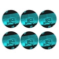 thumbnail image 2 of Saiise 6 Pcs Leather Coasters for Drinks Coaster Sets Drink Table Cup Coasters for Living Room Kitchen Coffee Decor,Geometry Dash, 2 of 8