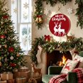 thumbnail image 2 of Welcome Sign for Front Door, Merry Christmas Round Metal Wall Art Wreaths, Red Xmas Elk Seasonal Winter Holiday Outdoor Indoor Wall Hanging Sign for Porch Decor Housewarming Gifts 11.8 Inch, 2 of 8