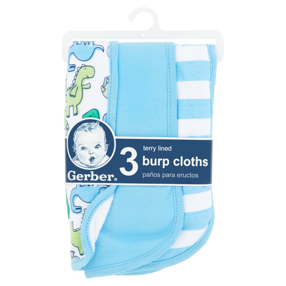 Gerber Baby Boys' Premium Burp Cloths, 3pk
