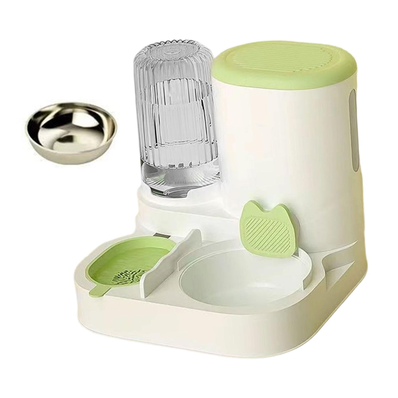 Serenable Automatic Cat Feeder and Water Dispenser Automatic Pet Feeder Compact Pet Supplies Travel Supply Food feed Dog Bowl for Puppy green