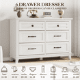 thumbnail image 5 of 6-Drawer Dresser, 47 Inch Wide Freestanding Wooden Storage Cabinet for Bedroom, Living Room & Entryway, 5 of 6