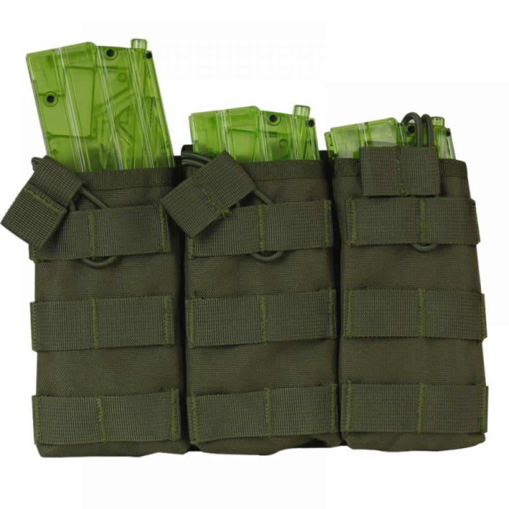 Tactical Molle Pouch Pack Bag Double Layer Storage Nylon Open Top Mag Pouch 