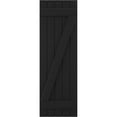 thumbnail image 5 of Ekena Millwork 17 1/2"W x 72"H Americraft Five Board (2 Batten) Exterior Real Wood Joined Board-n-Batten Shutters w/ Z-Bar (Per Pair), Black, 5 of 10