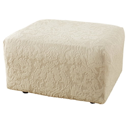 Sure Fit Stretch Jacquard Damask Ottoman Slipcover