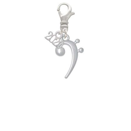 Silvertone Bass Clef - 2020 Clip on Charm