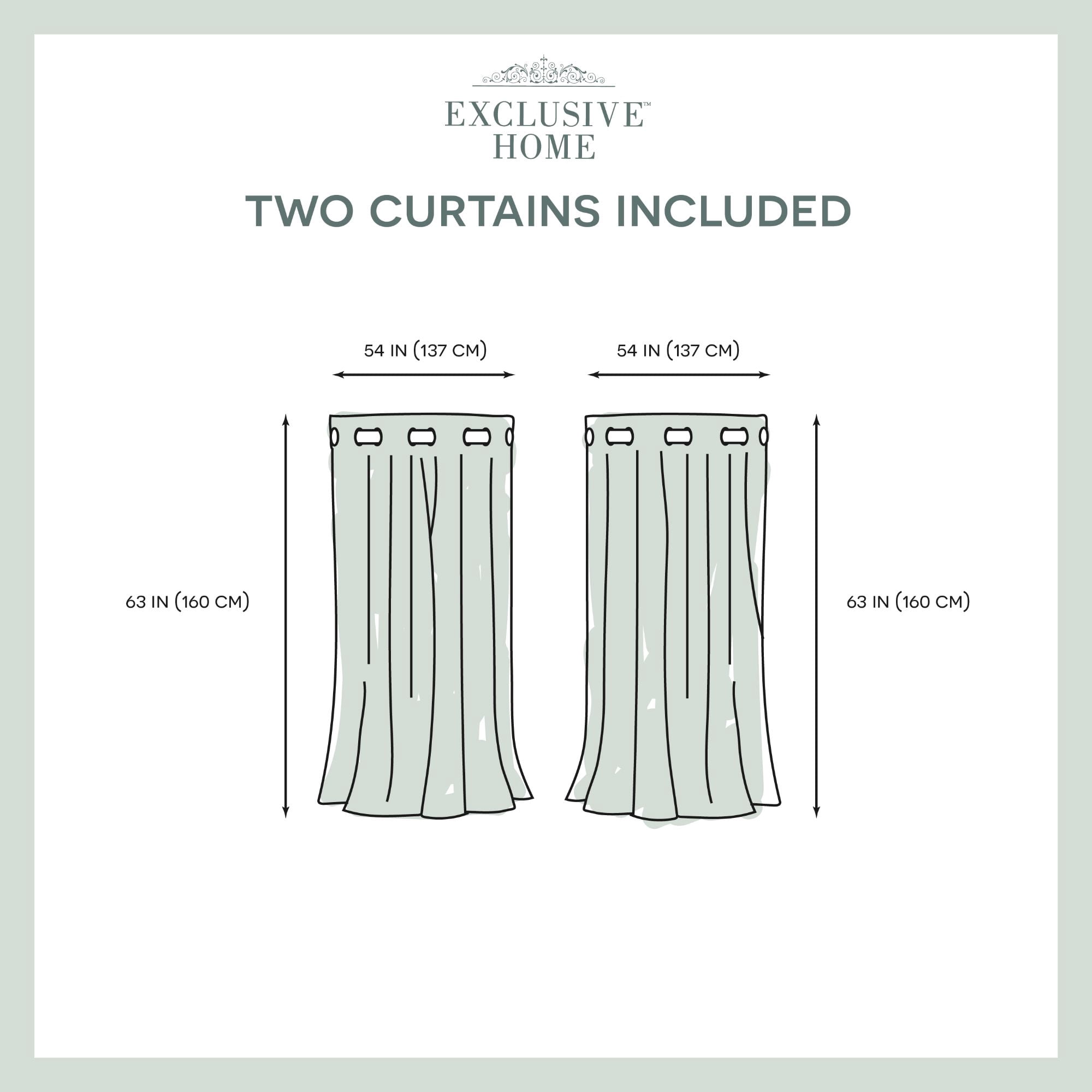 Exclusive Home Curtains Chateau Striped Faux Silk Grommet Top Curtain Panel Pair, 54x63, Indigo