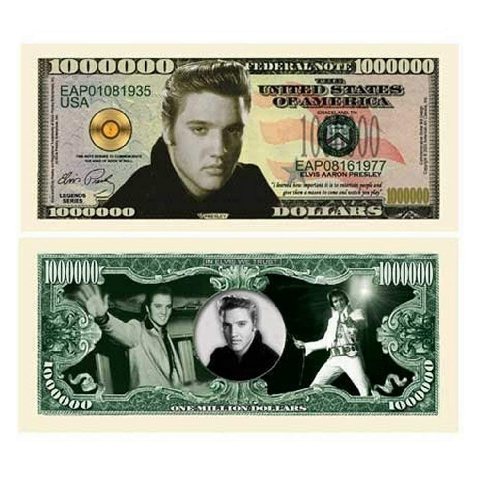 Elvis Presley Novelty Million Dollar Bill with Bonus