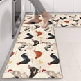 thumbnail image 2 of Kitchen Rugs Sets Of 2,Beige Chicken Pattern Anti Fatigue Kitchen Mat Rugs Non Slip Washable,Decorative Kitchen Floor Mats for Kitchen,Sink,Laundry,17"X47", 2 of 5