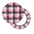 thumbnail image 7 of Uemuo Heart Plaid Pattern Round Bar Stool Seat Covers Washable Stool Cushion Slipcover Elastic Bar Chair Covers-14 inch, 7 of 7