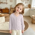 thumbnail image 4 of fatyb Toddler Baby Girls Lightweight Cardigans Button down V Neck Long Sleeve Casual Jacket for Kids, 4 of 7