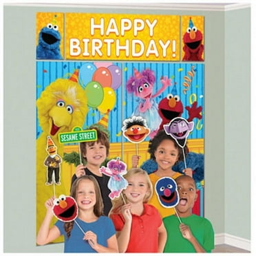 Sesame Street 'Stars' Wall Poster Decorating Kit w/ Photo Props (17pc)