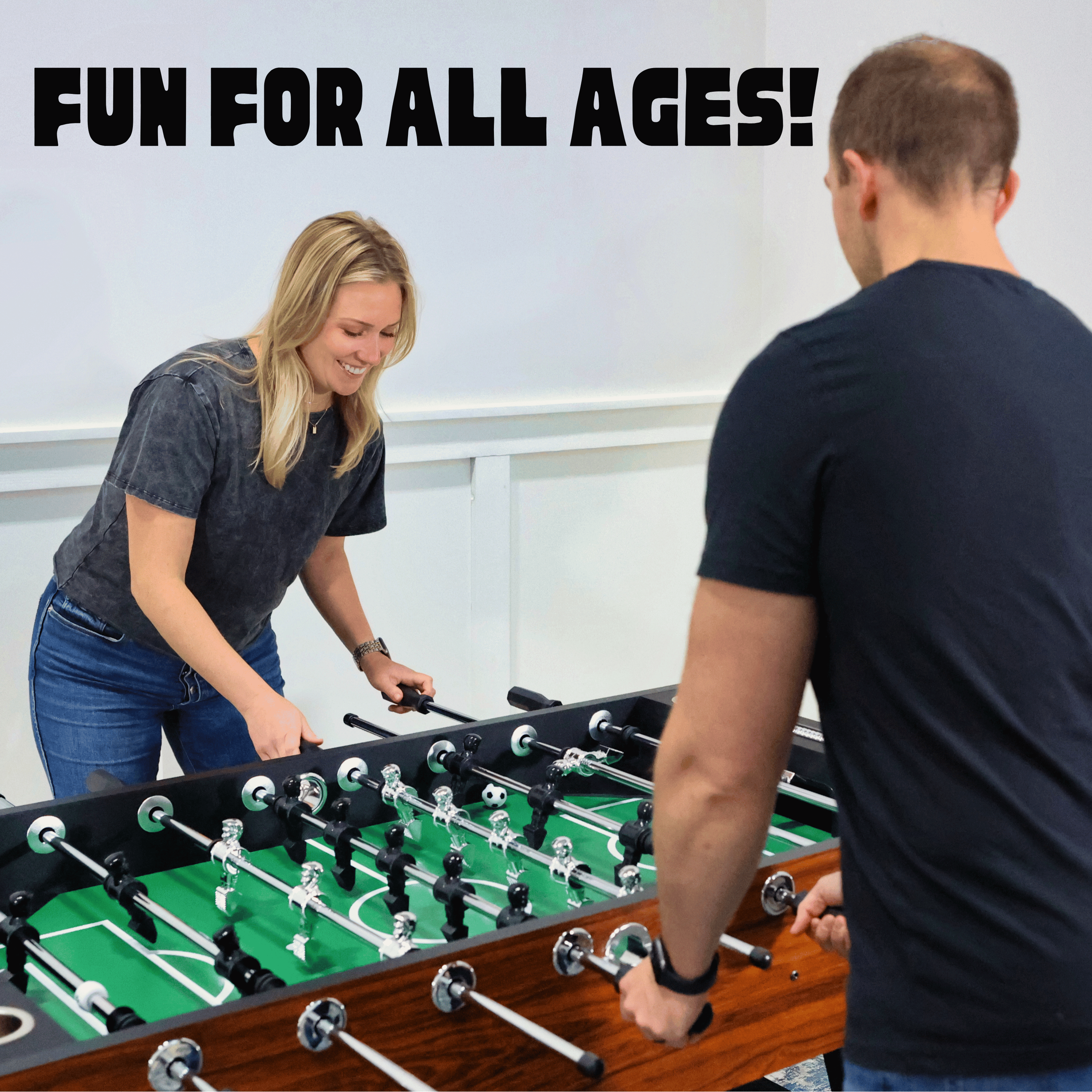 Freetime Fun Foosball Table Adult Size 56" for Game Room, Full Size Easy Assembly Soccer Foosball Table  - SKU RF4300