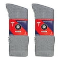 thumbnail image 6 of 6 Pairs of Non-Skid Diabetic Cotton Crew Socks with Non Binding Top (Gray, Sock Size 10-13, Fits US Men's Shoe Size 9-10.5), 6 of 7