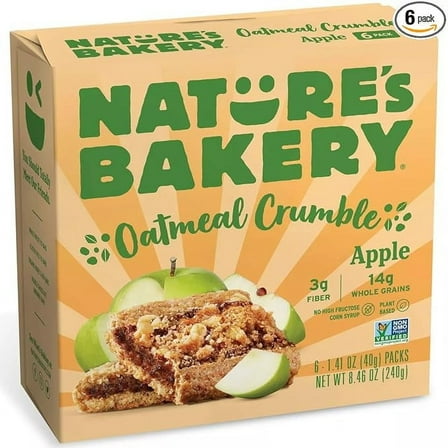 Nature's Bakery Oatmeal Crumble Apple Bars, 1.41 Oz, 6 Ct ( Pack of 2 )