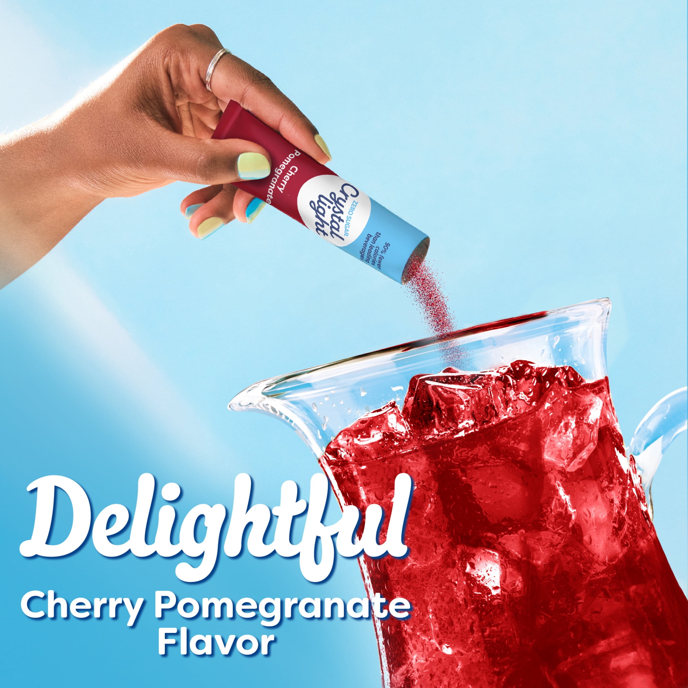 (3 pack) Crystal Light Drink Mix, 5 Pitcher Packets, for Flavorful Hydration and Shareable Refreshment, Cherry Pomegranate, flavored with other natural flavor, Zero Sugar, Low Calorie, 2.2 oz