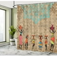 thumbnail image 5 of Ambesonne Vintage Shower Curtain, Folkloric Boho African, 69"Wx70"L, Seafoam Cocoa, 5 of 5