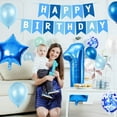 thumbnail image 6 of Happy Birthday Banner Bunting Blue Party Balloons Confetti Latex Balloon Party Birthday Banner DecorationsStyle:1st;, 6 of 6