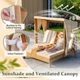 thumbnail image 4 of UBesGoo Toddler 2-Seater Patio Daybed with Canopy, Kids Wooden Outdoor Lounge with Cushion & Side Table, Brown Cedar Frame, 4 of 17